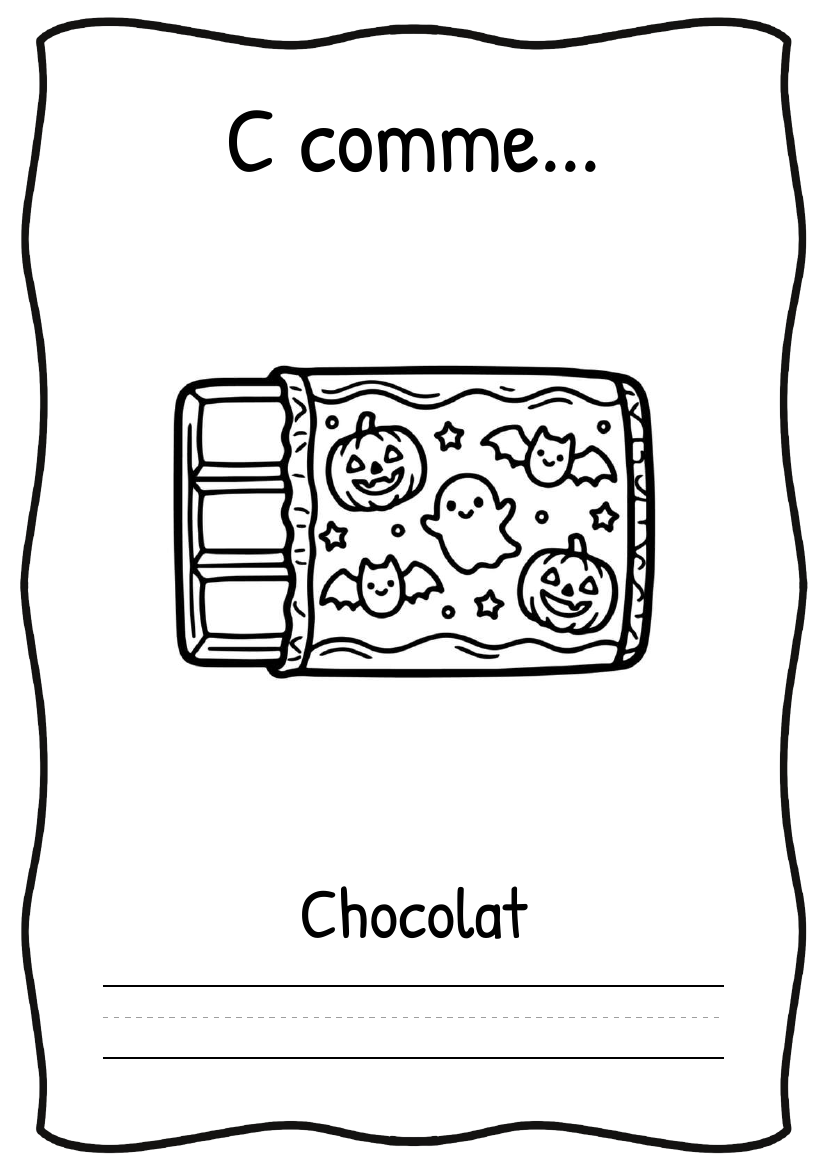 Printable ABC page in Français